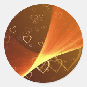 Golden Hearts Round Sticker