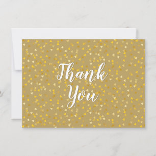 Golden Hearts Script Thank You Card