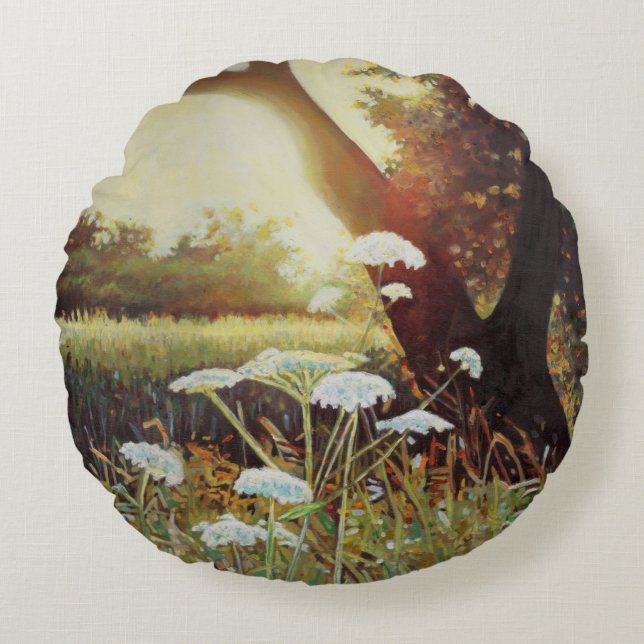 Golden hedgerow I 2014 Round Cushion (Front)