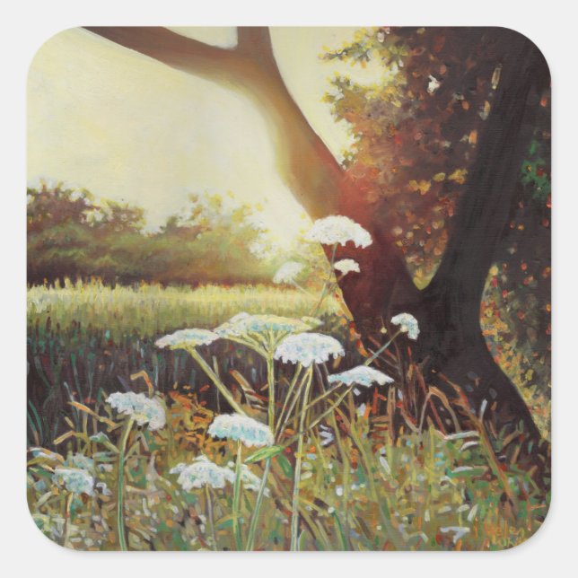 Golden hedgerow I 2014 Square Sticker (Front)