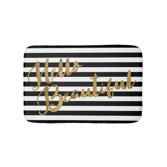 Golden Hello Beautiful Stripes Bath Mat (Front)
