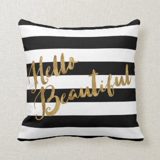 Golden Hello Beautiful Stripes Cushion