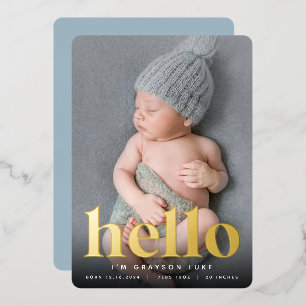 Golden Hello   Foil Birth Announcement