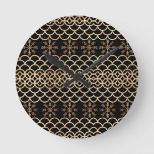 Golden Helm of Awe Round Clock