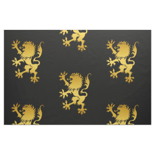 Golden Heraldic Lion Fabric