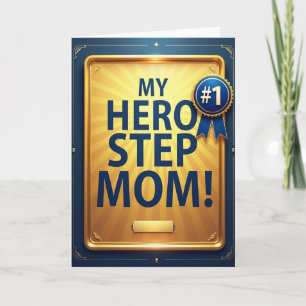 Golden Hero Step Mum Award Card