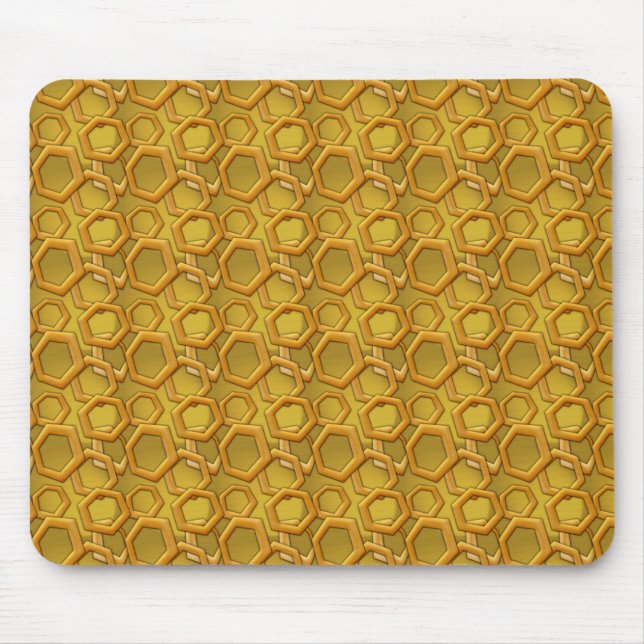 Golden Hexagons Mouse Pad (Front)