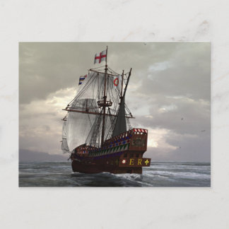 Golden hind postcard