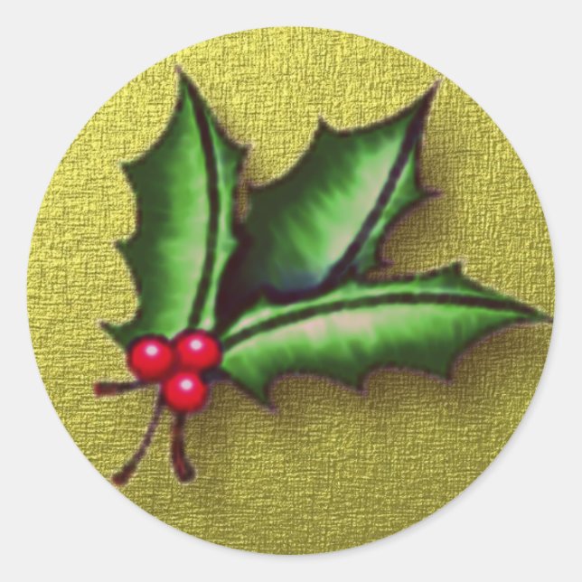 Golden Holly Sticker Letter Seal (Front)