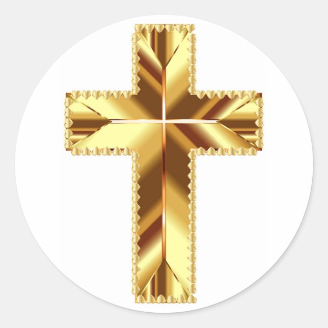 GOLDEN HOLY CROSS CLASSIC ROUND STICKER (Front)