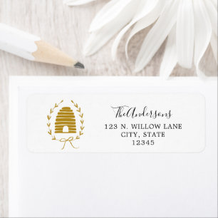 Golden Honey Bee return address Return Address Label