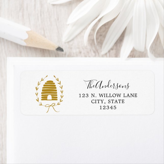 Golden Honey Bee return address Return Address Label (Insitu)