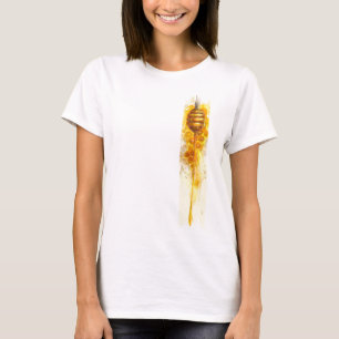 Golden Honey Drizzle Brushstroke Paint T-Shirt