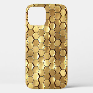 Golden Honeycomb 3D Render Texture iPhone 12 Case