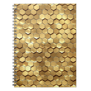 Golden Honeycomb 3D Render Texture Notebook