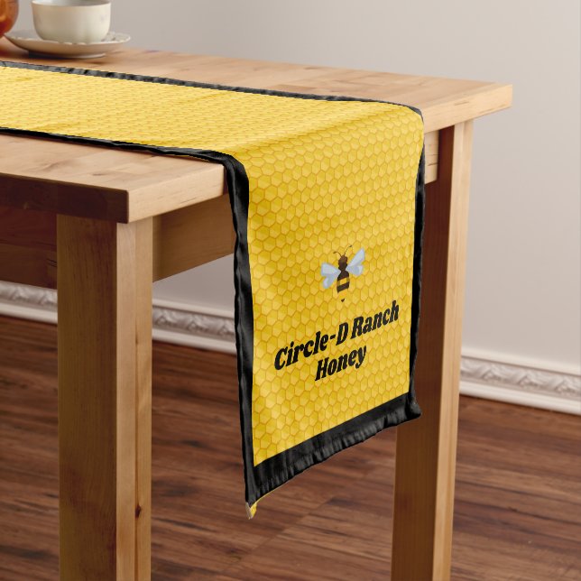 Golden Honeycomb Apiary Photo / Logo Long Table Runner (In Situ)
