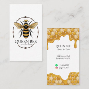 Golden Honeycomb Drip Frame Business Card