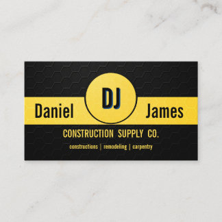 Golden Honeycomb Metal Frame Construction Business Card