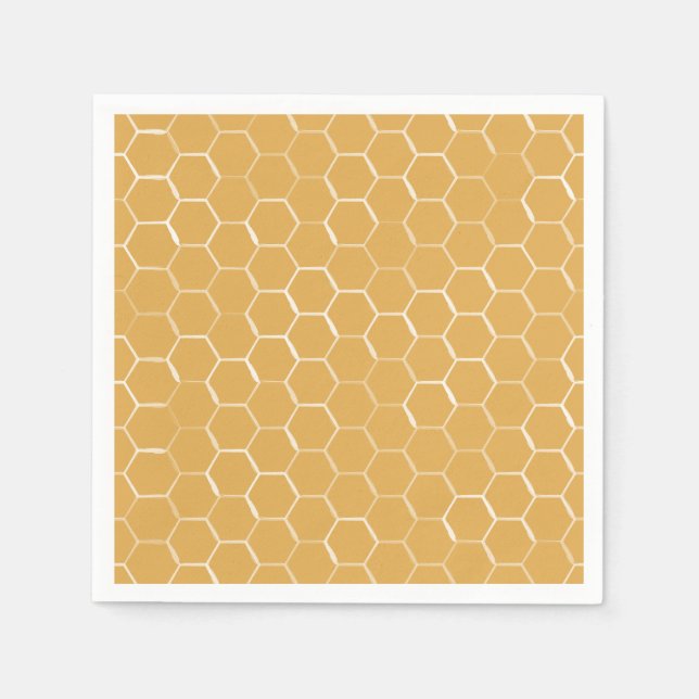 Golden Honeycomb Pattern Napkin (Front)