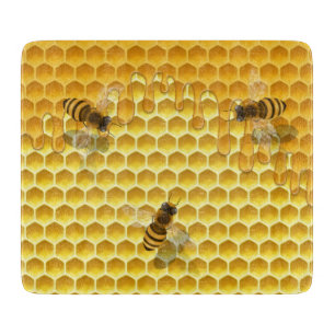 Golden Honeycomb with Beees Customisable Cutting Board