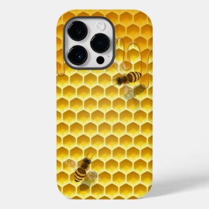 Golden Honeycomb with Bees Customisable Small Case-Mate iPhone 14 Pro Case