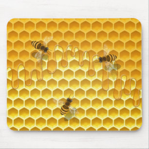 Golden Honeycomb with Bees Customisable Small Mouse Pad