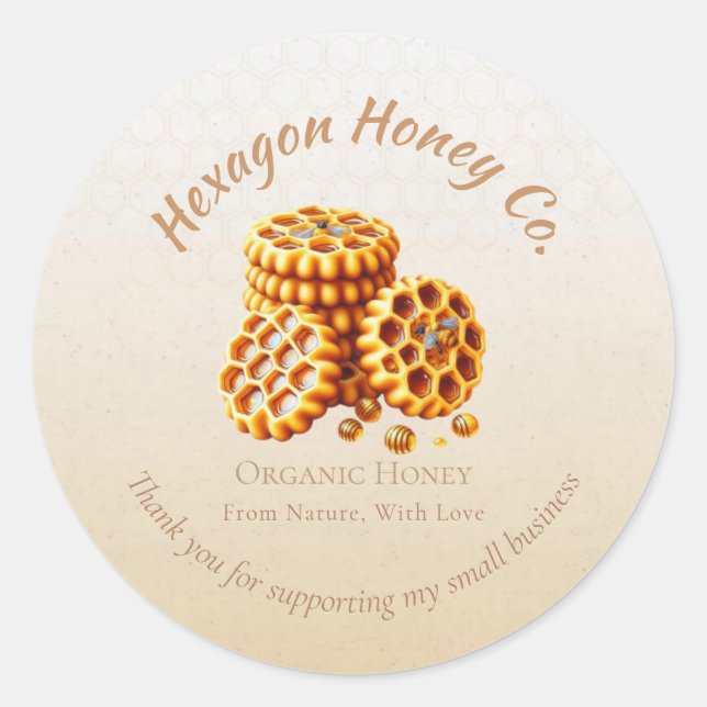 Golden Honeycombs Classic Round Sticker (Front)