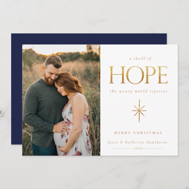 Golden Hope Family Photo Christmas Card (Front/Back)