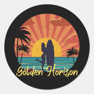 Golden Horizon Beach Classic Round Sticker
