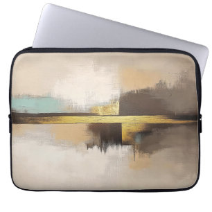 Golden Horizon – Minimalist Abstract Landscape Laptop Sleeve