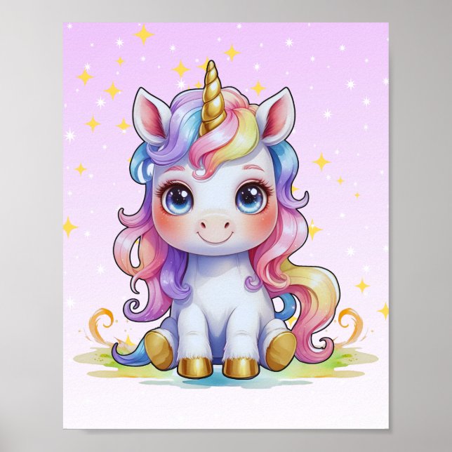 Golden Horn Unicorn Poster (Front)