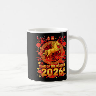 Golden Horse Chinese New Year 2026 Dragon Zodiac W Coffee Mug