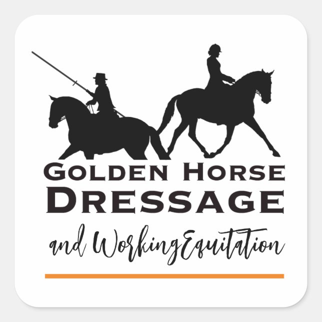 Golden Horse Dressage & Working Equitation Sticker (Front)