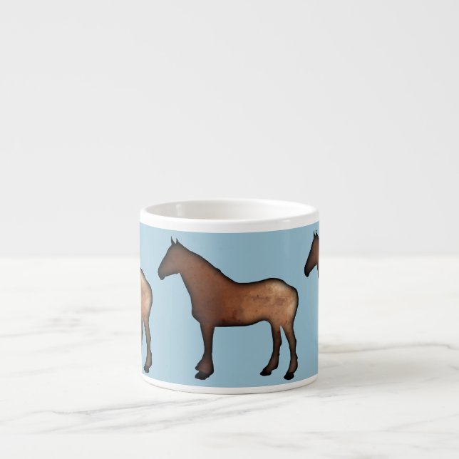 Golden Horses ceramic espresso mug (Front)