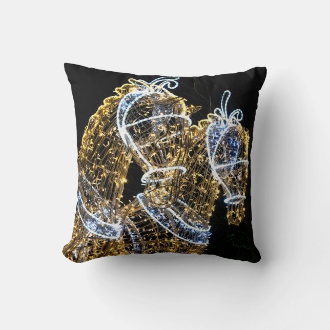 Golden horses galloping cushion (Front)