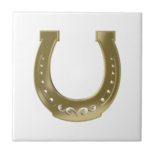Golden horseshoe ceramic tile