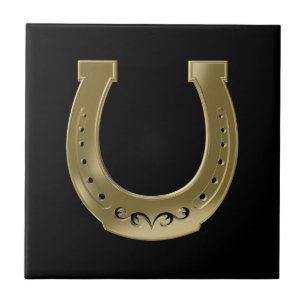 Golden horseshoe ceramic tile