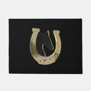 Golden horseshoe doormat
