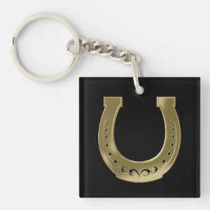Golden horseshoe key ring