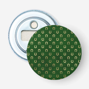 Golden Horseshoe Lucky Charm Green St Patricks Day Bottle Opener