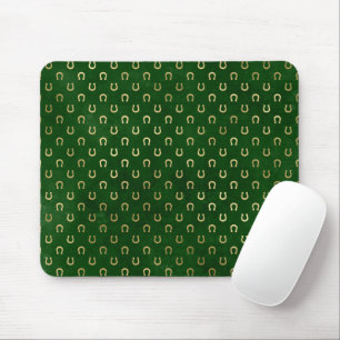 Golden Horseshoe Lucky Charm Green St Patricks Day Mouse Pad