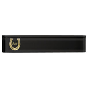 Golden horseshoe nameplate