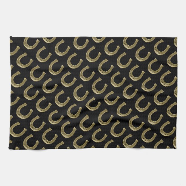Golden horseshoe tea towel (Horizontal)