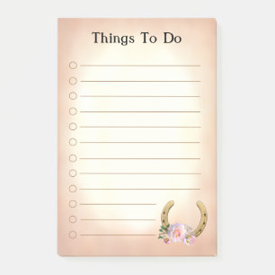 Golden Horseshoe with Flowers Things To Do Post-it Post-it Notes