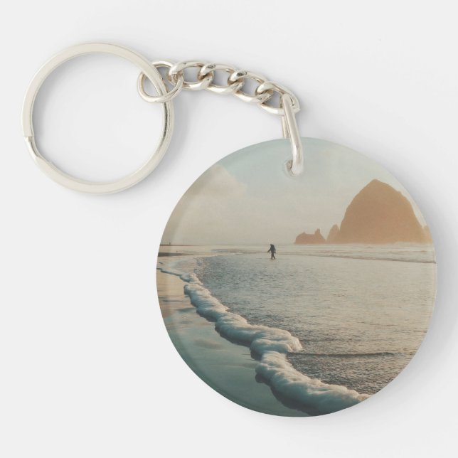 Golden hour at Cannon Beach  Key Ring (Front)