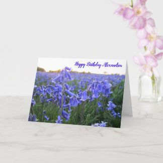 Golden Hour Bluebells - Personalized Birthday Card