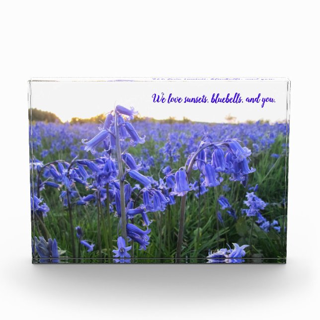 Golden Hour Bluebells - Personalized Mother's Day Photo Block (Front)