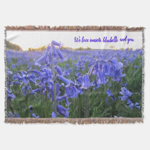 Golden Hour Bluebells - Personalized Mother's Day Throw Blanket