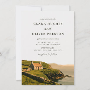 Golden Hour Dingle Cottage Irish Coast Wedding Invitation