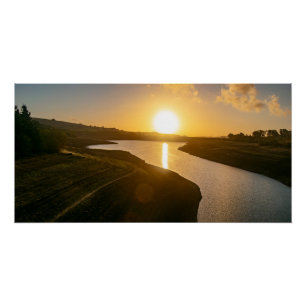 Golden Hour Glow at Baitings Reservoir Poster